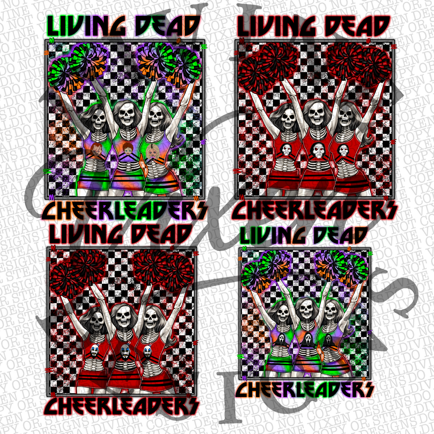 Horror living dead cheerleaders 20+ includes matching pockets and sleeves files digital downloads