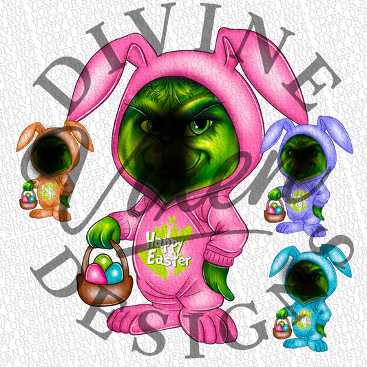 MEAN 1 EASTER BUNNIES CLIPART digital download