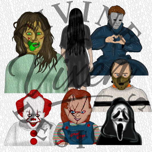 Non holiday horror clipart 20 png digital download