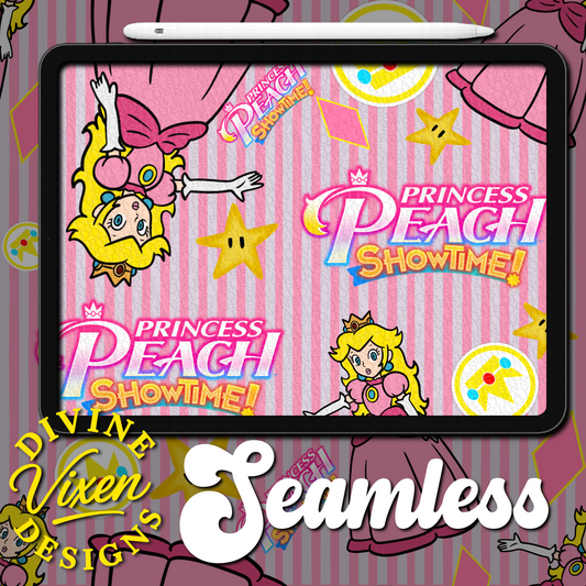 Princess fruit pink seamless digital download