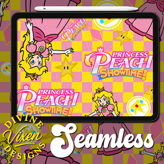 Princess fruit pink and yellow seamless digital download