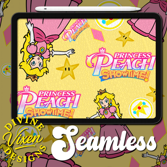 Princess fruit yellow seamless digital download