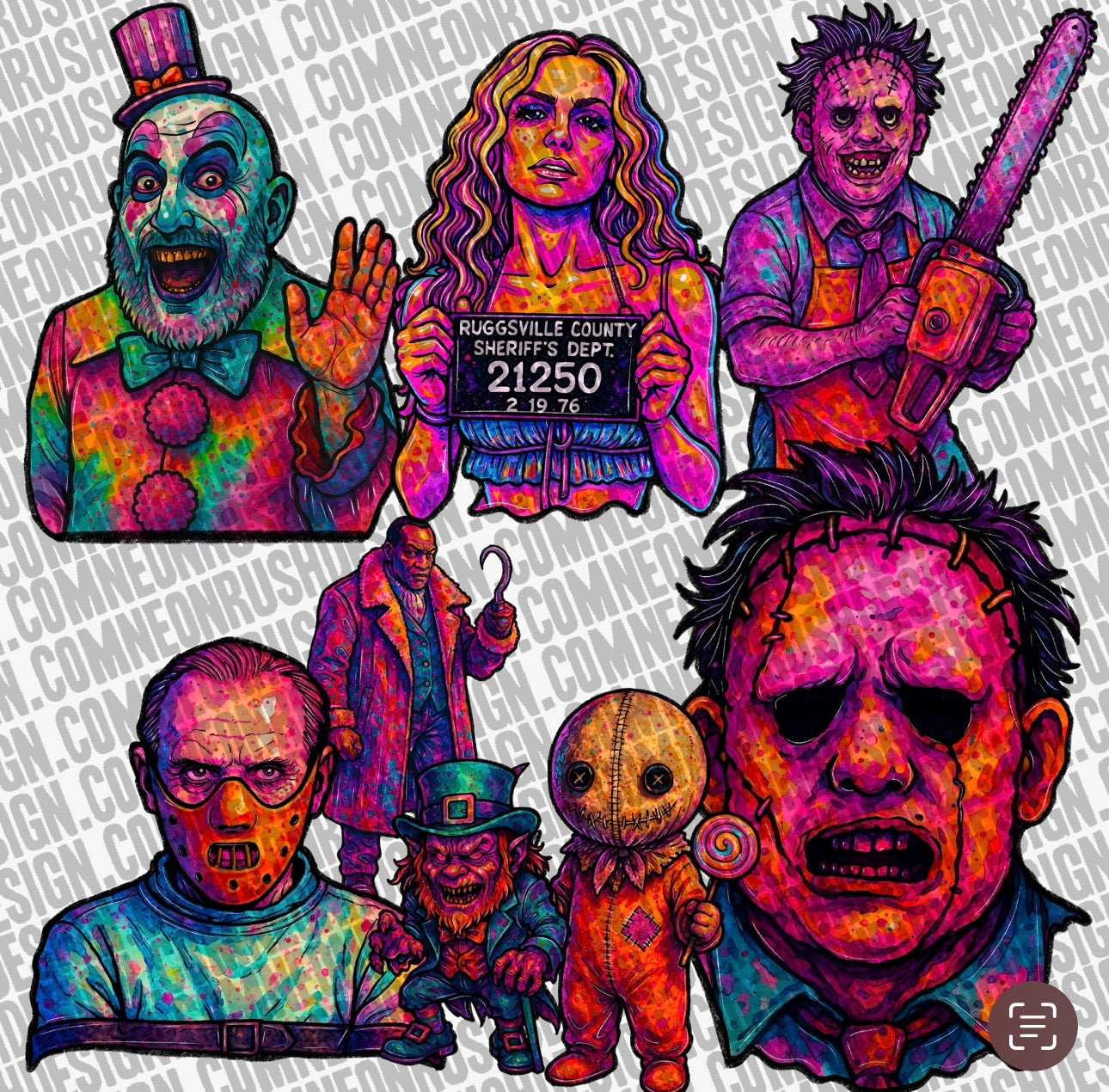 LF horror clipart exclusive bundle 30 plus files seamless files included png digital download