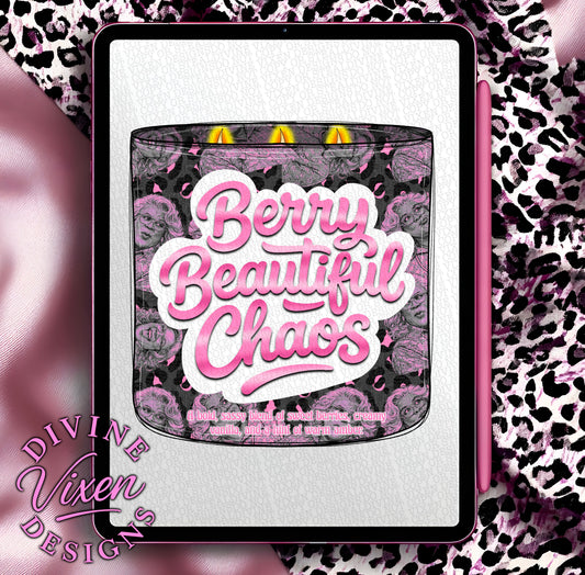 Berry Beautiful Chaos candle clipart png digital download