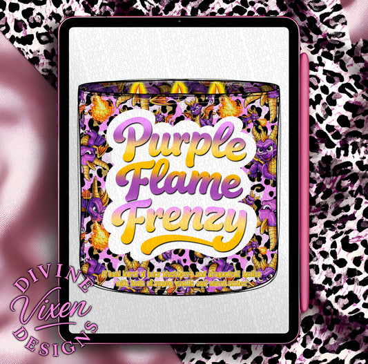 Purple Flame Frenzy candle clipart png digital download