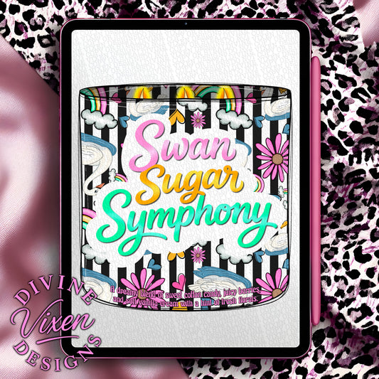 Sugar Swan Symphony candle clipart png digital download