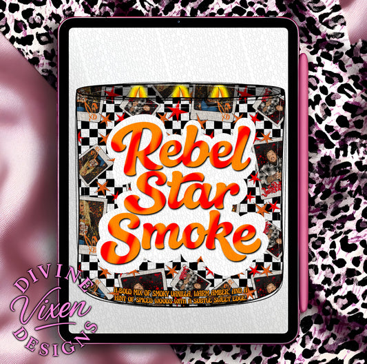 Rebel Star Smoke candle clipart png digital download