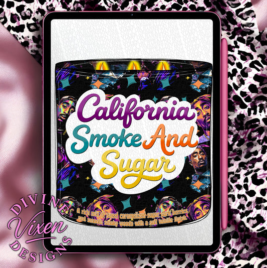 California Smoke and Sugar candle clipart png digital download