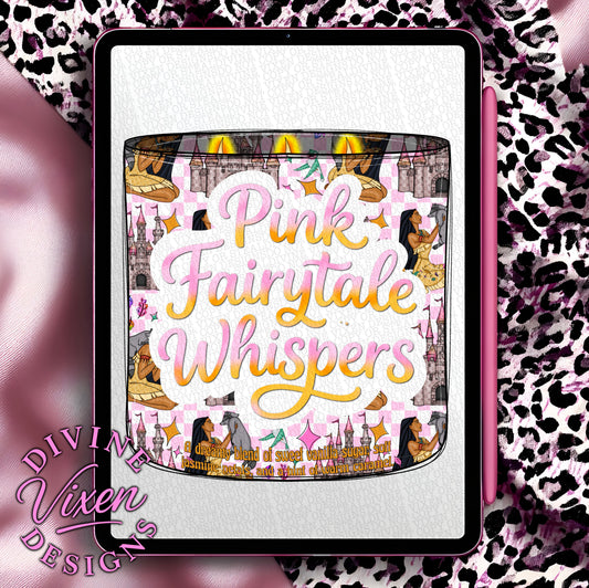 Pink Fairytale Whispers candle clipart png digital download