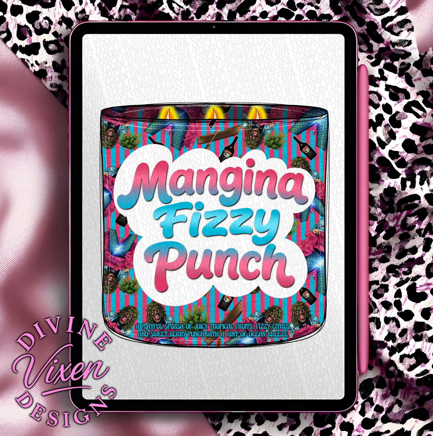 Mangina Fizzy Punch candle clipart png digital download